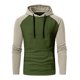 thumbnail image 2 of Sudadera con capucha para hombre, informal, deportiva, con cuello alto, botones, patchwork, manga larga, sudadera tipo jersey, blusa para hombre, 2 of 6