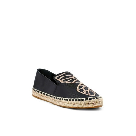 

SOPHIA WEBSTER Womens Black Embroided Butterfly Cushioned Butterfly Espadrille Round Toe Slip On Leather Espadrille Shoes 39