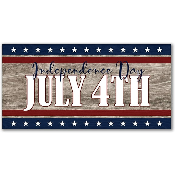 Independence Day July 4th Rustic Wood Wall Sign 9x18