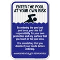 thumbnail image 1 of Enter The Pool At Your Own Risk Sign, Pool Sign,, 1 of 1
