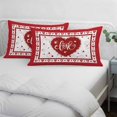 thumbnail image 3 of Red Valentine's Day Pillow Covers, Linen Long Throw Pillow Case, Love Heart Valentines Romantic Holiday Pillow Protector Decorative Cushion Cover for Living Room/Bedroom 20" x 26", 3 of 8