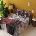 thumbnail image 2 of Ambesonne Music Fitted & Top Sheet Set with Shams, Grunge Jazz Musician, Red Black White, 2 of 5