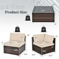 thumbnail image 3 of Costway 6PCS Patio Rattan Furniture Set Cushioned Sofa Coffee Table Garden Brown, 3 of 10