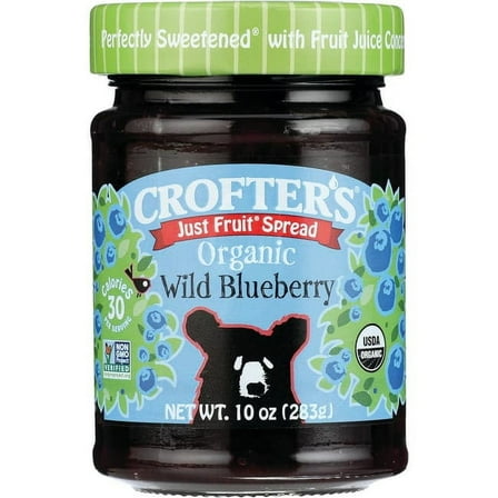 Crofters Fruit Spread Organic Just Fruit Wild Blueberry, 10 Oz
