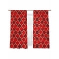 thumbnail image 2 of Red Geometric Semi Sheer Curtains 72 Inch Length 2 Panels Set, Modern Morocco Abstract Art Sheer Kitchen Curtain Privacy Voile Window Curtain for Living Room Bedroom Rod Pocket Drapes, 2 of 7