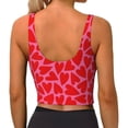 thumbnail image 4 of Goofa Love Heart Printed Sports Bras for Women, High Impact Running Bra Workout Crop Tank Tops Longline Sports Bra Push up-, 4 of 9