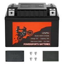 KFFKFF 12V 2Ah LiFePO4 Lithium Powersports Battery, Pre-Charged and Maintenance-Free, Suitable for Motorcycles, ATVs, Jet Skis, Scooters, UTVs, and Other Vehicles