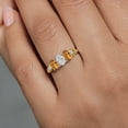 thumbnail image 4 of Gem Stone King 925 Silver and 10K Yellow Gold Lab Grown Diamond and Orange Red Madeira Citrine Engagement Ring for Women | 1.22 Cttw | Oval 6X4MM | Gemstone April Birthstone | Size 9, 4 of 4