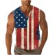 thumbnail image 2 of Camiseta sin mangas con cuello en V para hombre, estilo vintage, informal, para fitness, deportiva, permeable, con cuello en V, 2 of 5