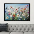 thumbnail image 2 of PixonSign Framed Canvas Print Wall Art Still Life Colorful Wildflower Garden Nature Wilderness Illustrations Modern Art Botanical Floral Farmhouse/Country Relax/Calm/Cozy for Bedroom - 24"x36" Black, 2 of 5