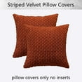 thumbnail image 6 of Ksopiavobs Solid Striped Velvet Corduroy Couch Cushion Cover Throw Pillow Covers, 20 x 20, 2 Pack, Burnt Brick, 6 of 6