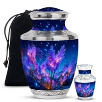 Yatskia Purple Lavender Grass Large Cremation Urns for Human Ashes Adult Male and Female, Small Decorative Funeral Urn for Ashes Adult Mom, (Tasty 10 Inch and 3 Inch)