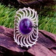 thumbnail image 3 of Handmade Sterling Silver Amethyst Cocktail Ring: Designer Jewelry, 3 of 10