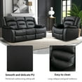 thumbnail image 5 of Bonzy Home Faux Leather Power Recliner Sofa Set, Electric Reclining Chair, Loveseat, and 3-Seat Sofa for Living Room, Bedroom, Office, Black, 5 of 9
