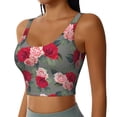 thumbnail image 2 of Naloa Rose Flowers Sports Bras for Women, High Support Bra with Removable Pads, Comfortable - Small, 2 of 9