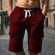thumbnail image 1 of WILLBEST Pantalones Cortos de Lino de Verano para Hombre, con Bolsillos Grandes, para Playa, Deportivos, de Rayas Lisas, Ligeros y Elásticos, para Verano, Holgados y Casuales., 1 of 7