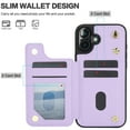 thumbnail image 5 of Allytechgroup PU Leather Phone Case for Apple iPhone 16e, Crossbody Shoulder StrapShockproof Wallet Case with Card Holder, Crossbody Shoulder Strap, Stand Feature & Magnetic Closure,Purple, 5 of 7