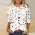 thumbnail image 4 of Gamivast Womens Valentines Shirt Plus Size 3/4 Sleeve Cute Heart Graphic Crew Neck Thsirts Holiday Loose Tunic Trendy Tops Cute Valentine 's Day Outfit, 4 of 5