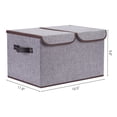 thumbnail image 4 of Unique Bargains Fabric Storage Bin Cube with Handle and Lid Collapsible Basket Grey, 4 of 7