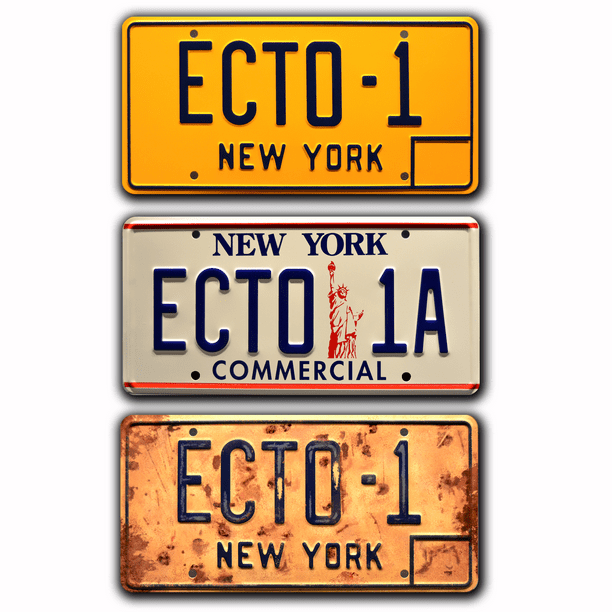 Ghostbusters ECTO Metal Stamped Replica License Plate 3 Pack