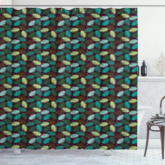 Ambesonne Tropical Shower Curtain, Exotic Torbay Palm Leaves, 69"Wx75"L, Multicolor