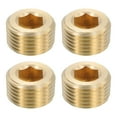 thumbnail image 1 of 4Pcs Brass Pipe Plug Fitting, 1/2" PT Male Internal Hex Thread Socket Pipe Plug, 1 of 6