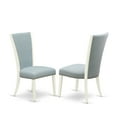 thumbnail image 2 of AVVE7-LWH-15 Ergode Dining Set - 6 Kitchen Dining Chairs in Linen Fabric Baby Blue + 18" Butterfly Leaf Oval Dining Table in Linen White, 2 of 2