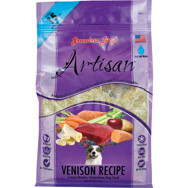 Grandma Lucy's Artisan GrainFree Venison FreezeDried Dog Food, 3lb