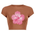 thumbnail image 4 of iTNHFP T-Shirt pour Femmes T-Shirts Mode Décontractée Imprimé Col Rond Manches Courtes Hauts Ajustés T-Shirts, 4 of 4
