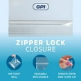 thumbnail image 3 of GPI 6” x 8” Ziplock Bag 2 Mil Clear Resealable Bags for Packaging, Storage & Shipping, 100-Pack, 3 of 5