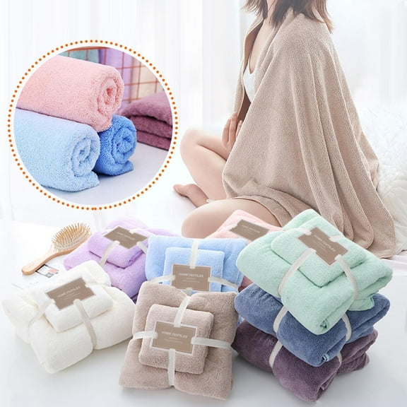 Cotton 2-in-1 Bath Towel and Face Towel Set, Soft and Absorbent Bath Towels, 2PCS Cotton Towel Set for Bath, Face, Shower, and Spa Use