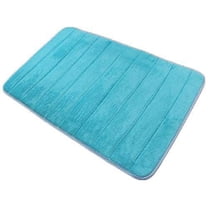 Hgallory Coral Velvet Bath Rugs Water Absorbing, Non-Slip Entrance Doormat Floor Mat for Bathroom Kitchen Toilet, Solid Color Modern Home Decor Door Mat, 32"x47", 1 Pack, Sky Blue, Rectangle