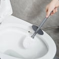 thumbnail image 4 of Monstrate Juego de escobilla de baño moderno con base, escobilla de baño fácil de limpiar y duradera con base Juegos de accesorios de baño gris 37x18x13cm, 4 of 6
