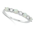 thumbnail image 4 of CHOOSE YOUR COLOR White Simulated Opal Wholesale Stacking Ring .925 Sterling Silver Band CZ Female Size 8, 4 of 4
