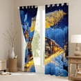 thumbnail image 3 of Castle Fairy Magical Train Black Out Curtains for Kids, Winter Light Print Curtains Pack of 2 (42x63 Each) for Bedroom, Black Gold, 3 of 6
