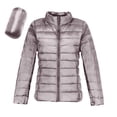 thumbnail image 7 of Women Lightweight Puffer Jacket Standing Collar Down Coat Solid Color Quilted Casual Feather Warm Outerwear, 7 of 7