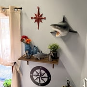 Zeckos 16 inch Great White Shark Head Wall Mount Trophy Resin Ocean Nautical Decor