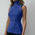 thumbnail image 6 of Perfectbot Sleeveless Turtlenecks Shirts for Women Solid Color Lightweight Vest Knit Short Sleeve Summer Sweater Top, 6 of 9