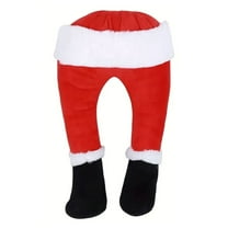 Yucurem Christmas Stuffed Santa Claus Legs Ornaments, Christmas Hanging Santa Leg Decor, Xmas Tree Topper for Fireplace Holiday Party Supplies Favors (Red)