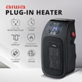 thumbnail image 2 of Aiwa Outlet Plug-in Electric Space Heater, Mini Heater with Adjustable Temperature Control, Black, 2 of 7
