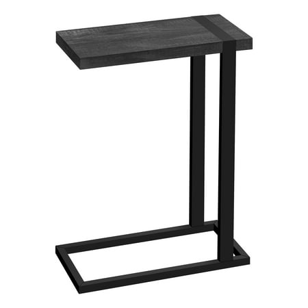Contemporary Home Living Farmhouse C-Shape Metal Accent Table, Black/Gray