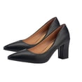 thumbnail image 4 of Xucatan Women's Pointed Toe Block Heel Pumps, Chunky High Heel Dress Shoes with Cushioned Insole, Faux Leather Comfortable Work Flats, Versatile Solid Color Design for Office Daily Gift, 4 of 9