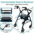 thumbnail image 6 of Vive Lightweight Rollator for Seniors – Ultra-Light, Foldable Walker with Seat, Adjustable Handles & Dual Brakes, Ideal Mobility Aid, Black, 6 of 9