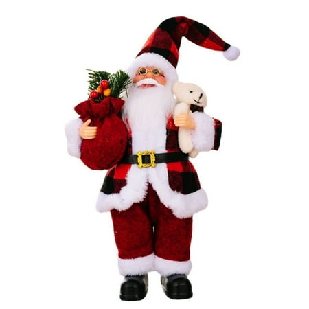 

KYAIGUO Standing Christmas Santa Claus Figurines Decoration Santa Claus Backpack Doll Collectible Christmas Figurines Decoration for Home Party