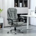 thumbnail image 2 of HOMCOM Chaise de Bureau Exécutive en Cuir PU Chaise Inclinable avec Accoudoirs Gris, 2 of 10