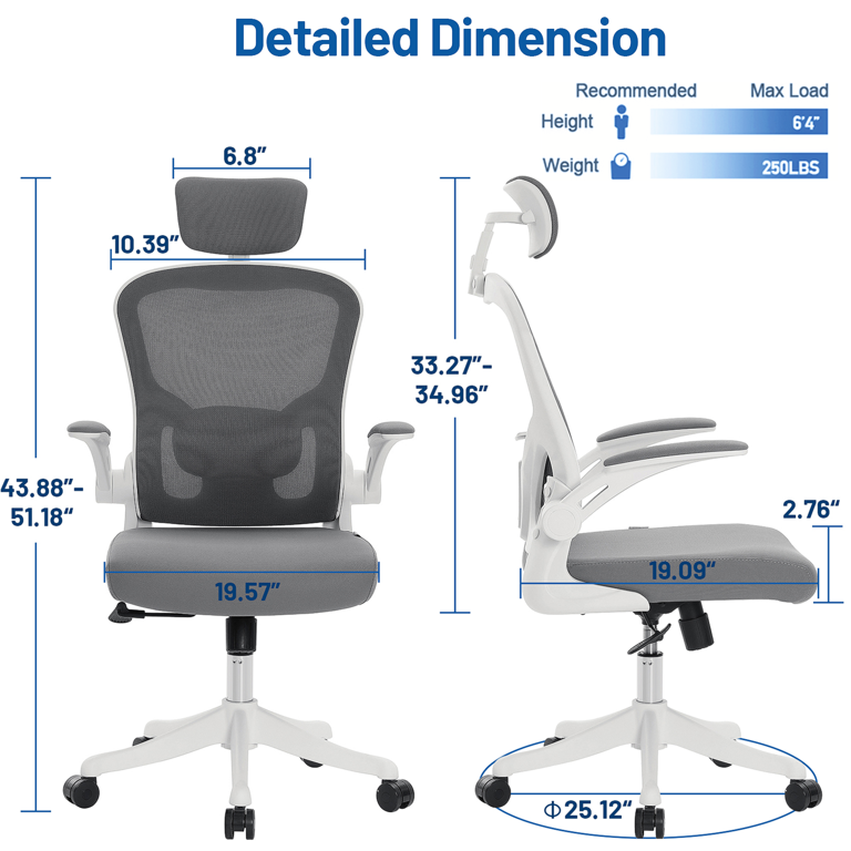 AMZFUN Office Chair, Ergonomic Desk Chair with Lumbar Support