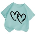 thumbnail image 3 of Summer Tops Kid Girls Cute Graphic Round Neck Short Sleeve Tee Summer Casual Shirt Cute Tops Size:3-4 Years, 3 of 5
