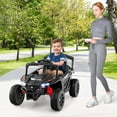 thumbnail image 4 of Honeyjoy 12V Kids Ride On Car Battery Powered Electric Remote Control LED Lights Music Black, 4 of 10