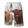 thumbnail image 5 of Kll Scottish Highland Cow Men'S Casual Summer Beach Shorts Hawaiian Shorts With Pockets-Medium, 5 of 9