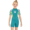 thumbnail image 2 of Becaristey DIVE SAIL Wear-resistant 2.5MM Neoprene Short Sleeved Short Pants Children Diving Suits Rash Guards Surfing Wetsuits Green XXL, 2 of 6